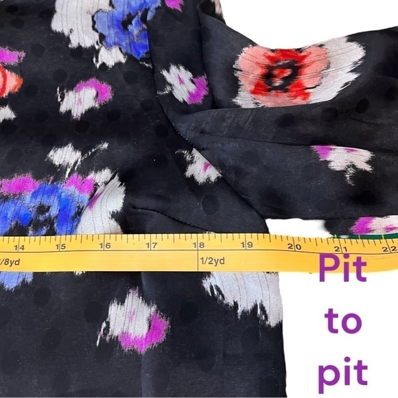 Topshop Floral Overlay Flowy Sheath Dress with Slight High/Low Hem - Picture 4 of 13